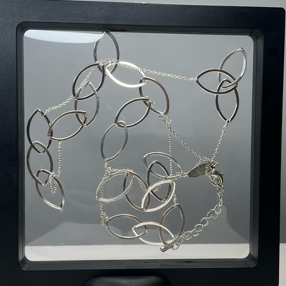Silver Link Long Necklace - Picture 3 of 10